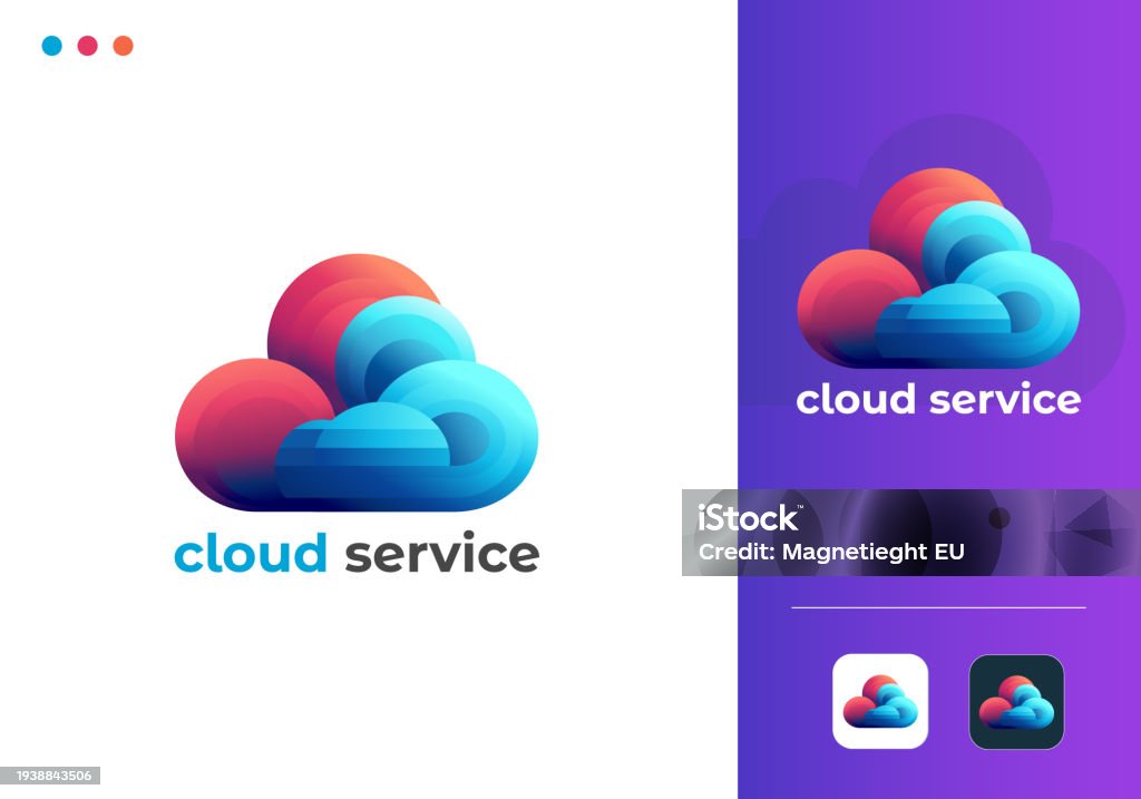 Cloud Logo Design Vector Template Modern Abstract Aibased Cloud Server ...