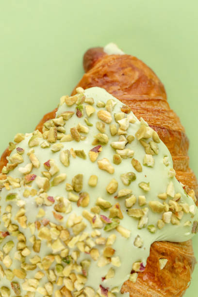 French croissant with pistachio cream