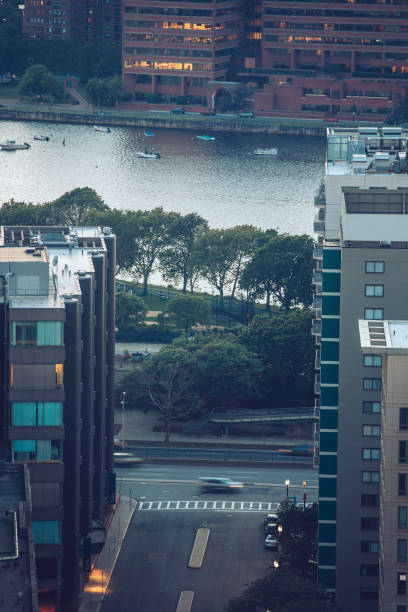 istock A compressed angle looking down a busy city street in Boston. 1938858347