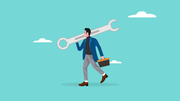 istock problem solving illustration with the concept of an entrepreneur who brings the key to fixing problems, problem solving skill, businessman present the big key 1938867893