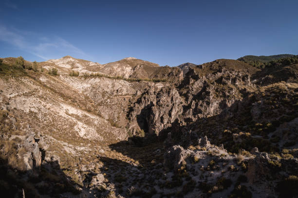 istock Path in the middle of the arid mountain with a cliff 1938874670