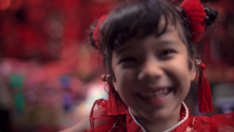 Happy girl at Chinese festival