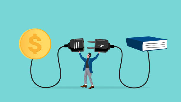 istock exchanging money with book to get knowledge to achieve target or goal, businessman connect plug with money book concept vector illustration with flat style design 1938959731