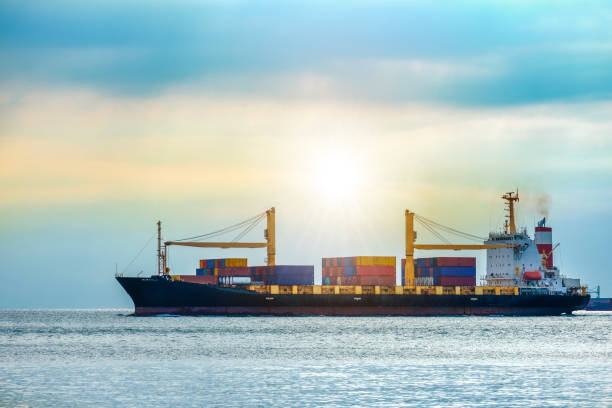 istock Shipping system by sea, shipping containers international transportation Export-import business, logistics, transportation industry concepts 1939010033
