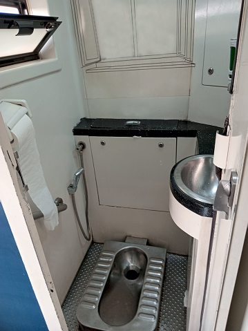 Public toilet inside the Indonesian train is provided in each train carriage.