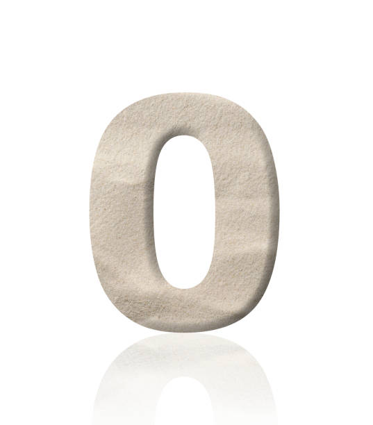istock Isolated shot of three-dimensional sand number Zero on white background 1939090882