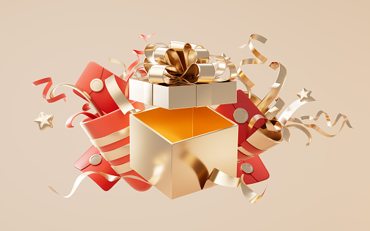 Colorful gift boxes on white. This file is cleaned, retouched and contains clipping path.