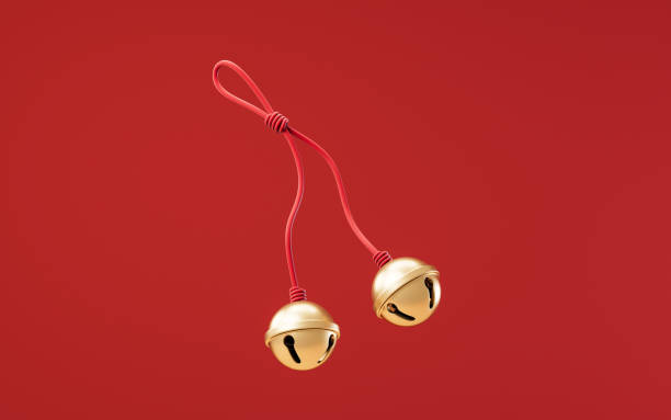 istock Golden round bell and red line, 3d rendering. 1939097770