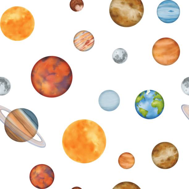 istock Seamless pattern The solar system. Mercury Venus Earth with its satellite, the Moon Mars, Jupiter, Saturn, Uranus, Neptune, and the dwarf planet Pluto. For astronomy lessons. Watercolor 1939119041