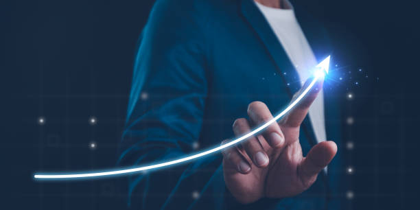 istock Business development to success and growing growth concept, Businessman pointing arrow graph corporate future growth plan 1939120632