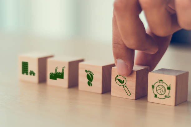 istock Measuring, assessing and valuing environmental impacts and sustainability concept. LCA, Life cycle assessment. Carbon footprint calculation and reporting, business value chain and sustainability. 1939159979