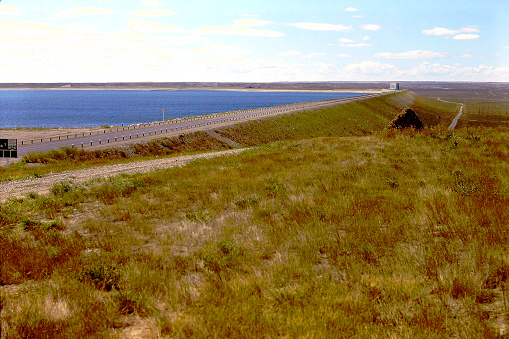 Gardiner Dam, Saskatchewan, 1977 from old film stock