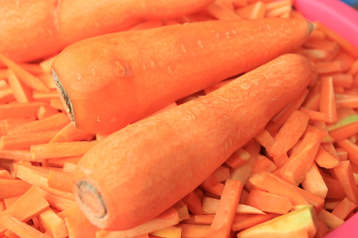 Peeled carrots look fresh and clean