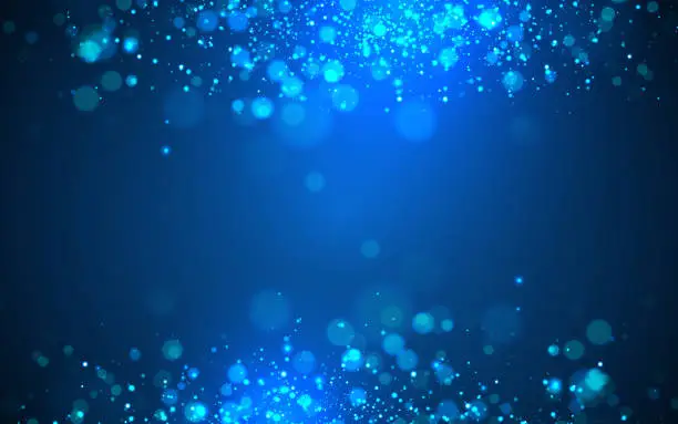 Vector illustration of Blue Christmas abstract sparkles
