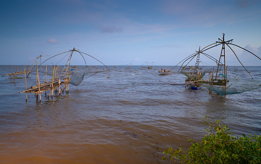 Panoramic view Fisherman village yokyor Pakpra Pattalung Thailand