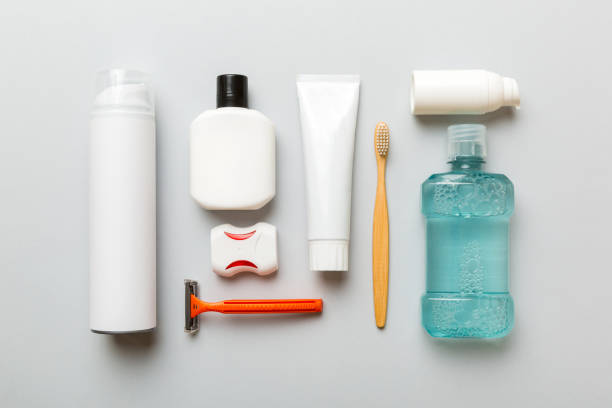 Mockup for bathing products top view flat lay, spa razor, toothpaste, soap, gel and other various accessories. Cosmetics for skin health. Bath Mockup for your logo Mockup for bathing products top view flat lay, spa razor, toothpaste, soap, gel and other various accessories. Cosmetics for skin health. Bath Mockup for your logo. model kit stock pictures, royalty-free photos & images