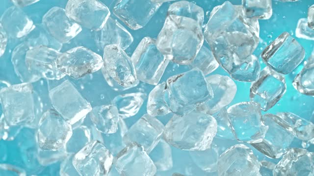 Super Slow Motion Shot of Ice Cubes Explosion Towards Camera at 1000fps.