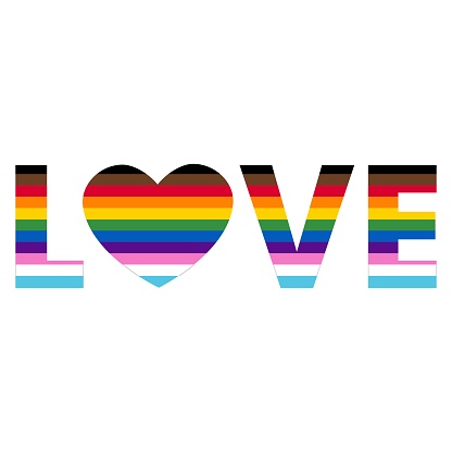 Love Wording Inclusive Rainbow Design