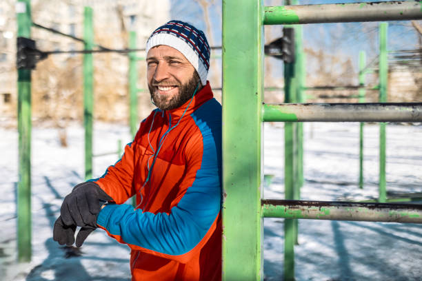 Young Man's Urban Exercise Routine