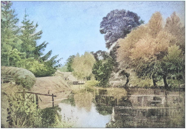 istock Antique photo of paintings: Cookham Mill 1939409953