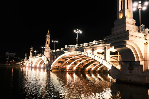 Free Stock Photo of Night View of a Bridge Over a River | Download Free ...