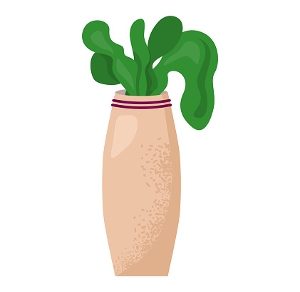 Beige jar with green leaves vector illustration. Eco-friendly, organic product, or natural food concept.