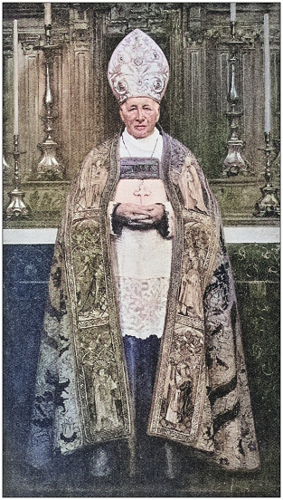 Antique dotprinted photo of paintings: Bishop
