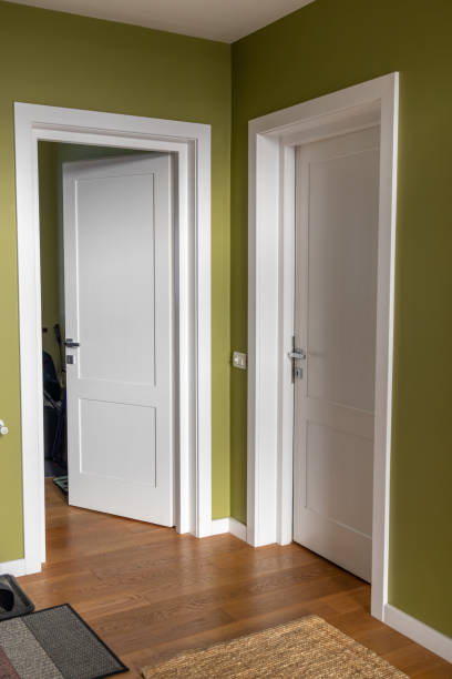 istock White wooden doors in the house 1939470544