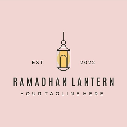 ramadan lantern line art logo vector symbol illustration design