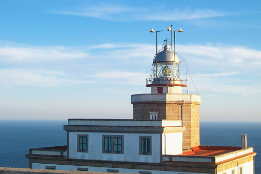 Finisterre Cape Lighthouse, Costa da Morte, Galicia, Spain. One of the most famous Lighthouse in Western Europe. Last stage in the Camino de Santiago.