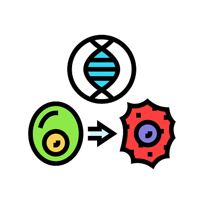 cellular reprogramming cryptogenetics color icon vector. cellular reprogramming cryptogenetics sign. isolated symbol illustration