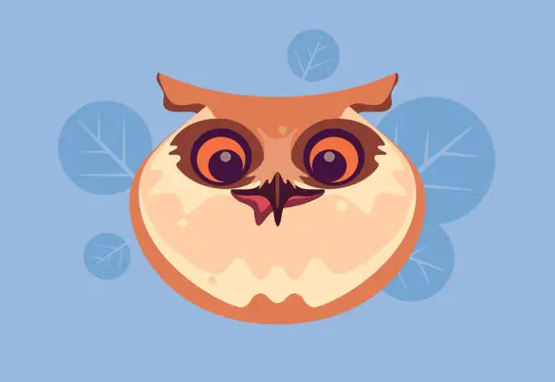 Vector illustration of funny owl head icon