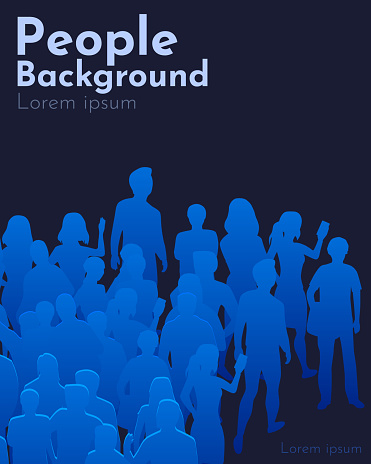 Large group of people background. People crowd concept. Vector illustration