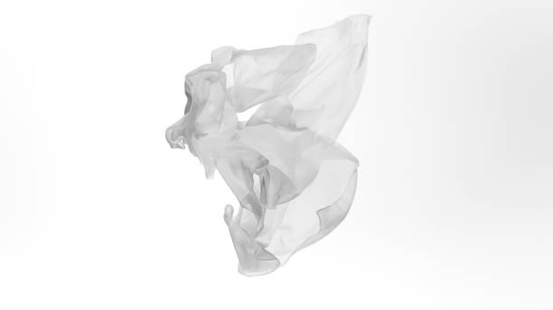 istock White color transparent silk fabric flowing by wind 1939542845