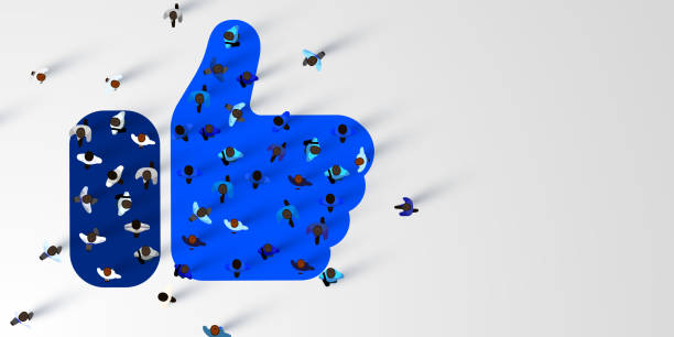 istock Large group of people standing around like sign. People crowd. Social network concept. Top view. 1939560381