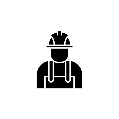 Blue Collar Worker Solid Icon. This Flat Icon is suitable for infographics, web designs, mobile apps, UI, UX, and GUI design.