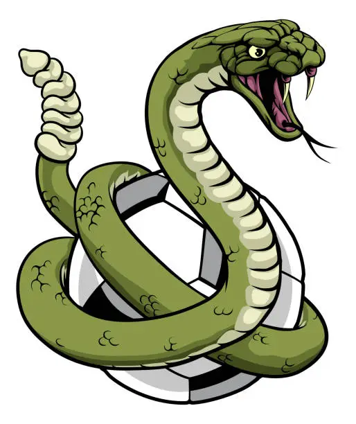 Vector illustration of Rattlesnake Soccer Football Animal Team Mascot
