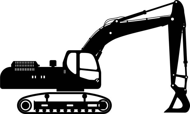 istock Silhouette of Excavator Icon in Flat Style. Vector Illustration 1939604426