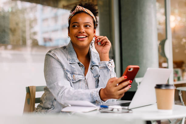 istock Happy college student enjoying a coffee break and using smartphone in a cafe 1939625115