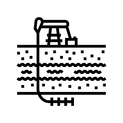 hydraulic fracturing oil industry line icon vector. hydraulic fracturing oil industry sign. isolated contour symbol black illustration