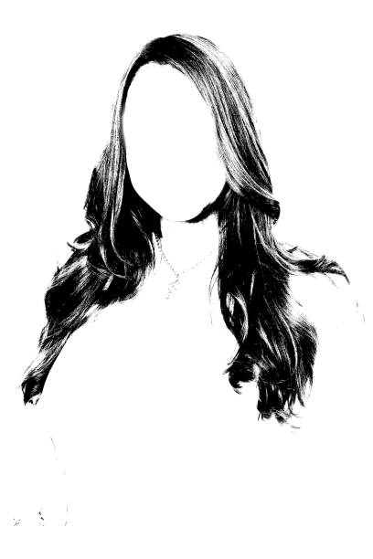 istock vector Beautiful and mysterious young woman body expression silhouette black and white vector image Fashion beauty on transparent white background mocup 1939653340