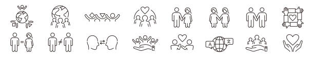 Diversity, Tolerance, LGBTQ, Equality, Belonging editable stroke icon set collection illustration Vector Diversity, Tolerance, LGBTQ, Equality, Belonging editable stroke icon set collection illustration Vector 性別 stock illustrations