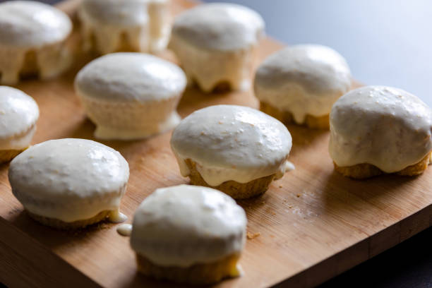 istock Homemade Bliss: Almond Muffins with Orange Glaze Close-Up 1939678302