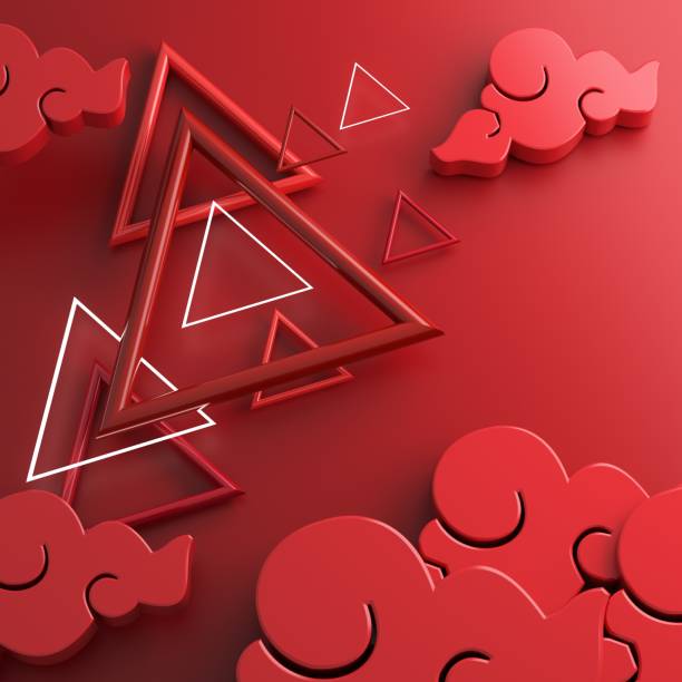 istock Chinese New Year background. 3D illustration. 3D rendering. red colour design. 1939680942