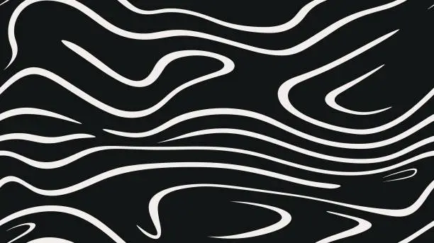 Vector illustration of Optical art background. Vector. Pattern with wavy, curves lines. Texture with waves, curves lines. Optical illusion. Seamless.