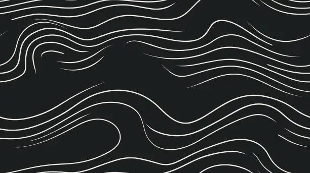 Vector illustration of Vector. Geography concept. Abstract texture. Topo contour map. Vector illustration. Topographic map lines background. Striped background. Seamless.