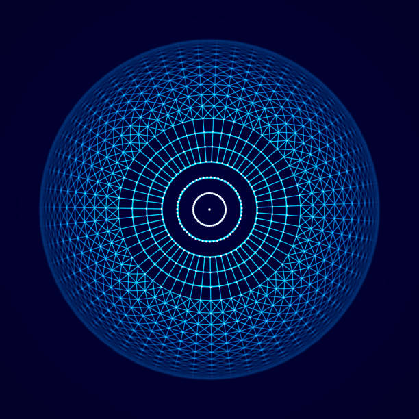 Sphere of particles and lines. Futuristic digital technology. Network or connection. Abstract background of points and lines. Big data. Science background. 3d rendering