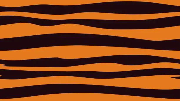 Vector illustration of Abstract animal striped seamless pattern. Colorfull tiger print seamless pattern. Animal print. Vector illustration. Simple version. Vector Seamless Hand Drawn Scribble Pattern.