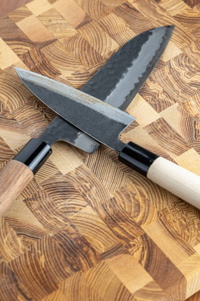 istock Japanese premium knives released.Damascus steel pattern.Background with a pattern of Damascus steel. 1939742764
