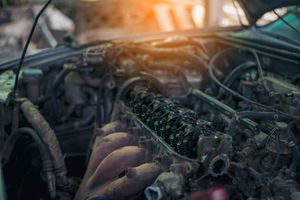 istock Heavy screw grungy rusted wrenches dirty screwdriver object. Industrial hardware set. Mechanic tools engineering equipment car auto repair shop with copy space. Blurred background mechanical service 1939747587